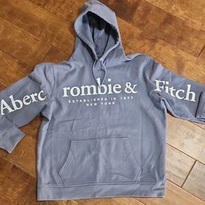 MENS Abercrombie & Fitch Grey Blue Hoodie SIZE XXL